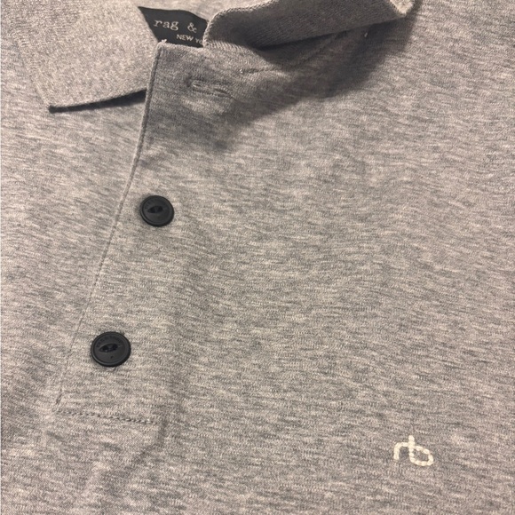Rag and Bone Heather Gray Short Sleeve Interlock Polo Men's Size XXL - Picture 5 of 6
